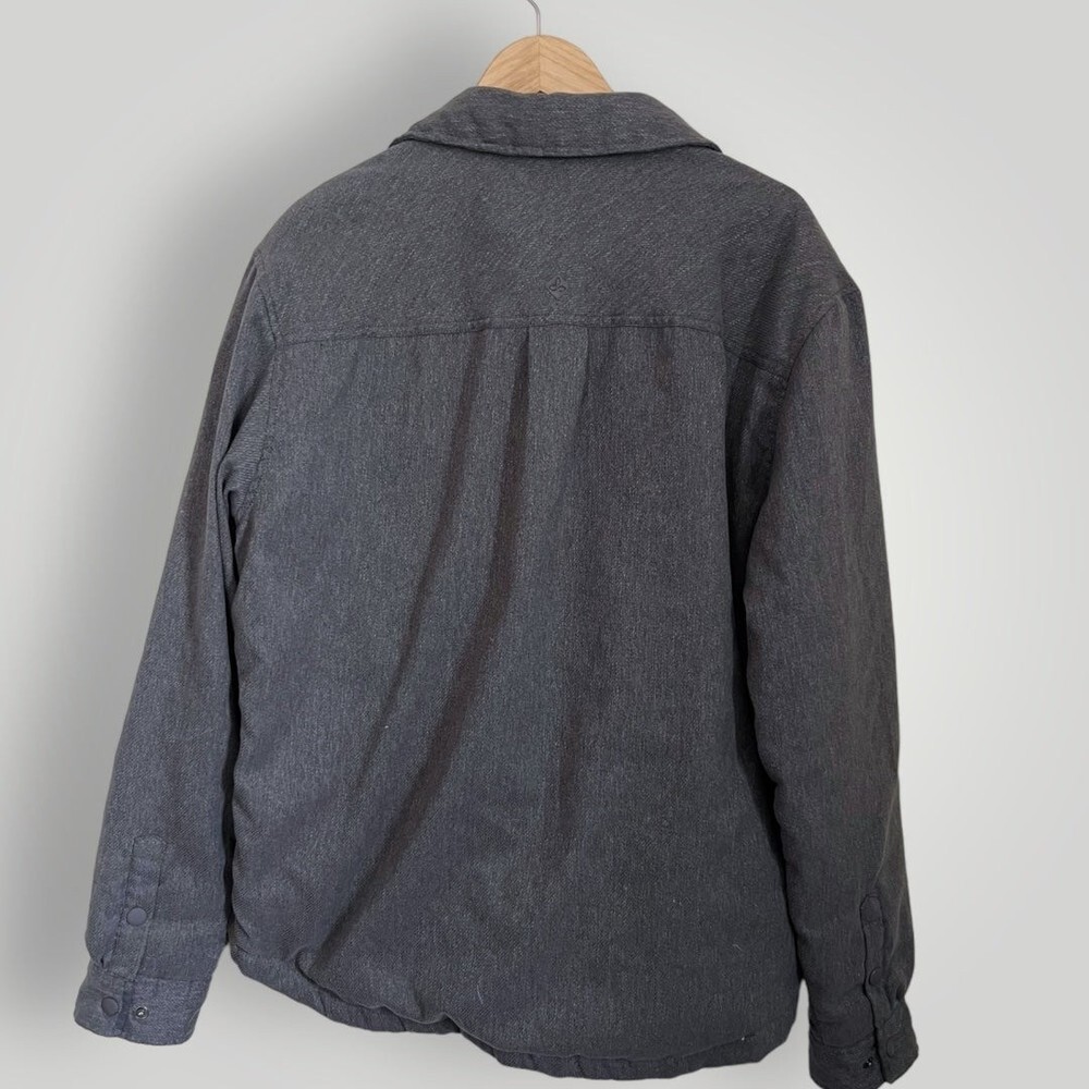 Men's Prana Button Down Showdown Shirt Charcoal Jacket XL - Picture 2 of 9